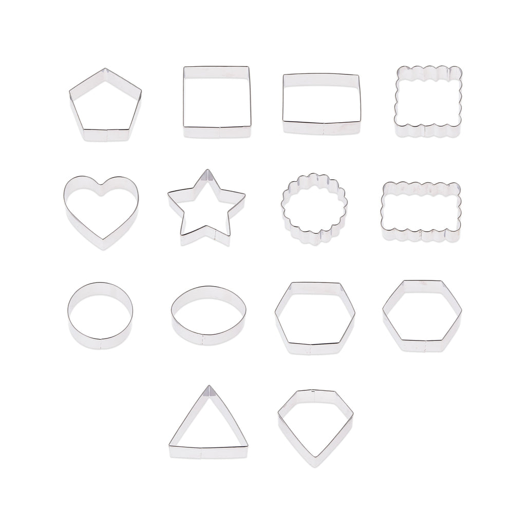 Premium Kitchen Metal Shaped Cookie Cutters Set, 14 Pieces - Innovative Kitchen Helper for Modern Cooking - Default Title