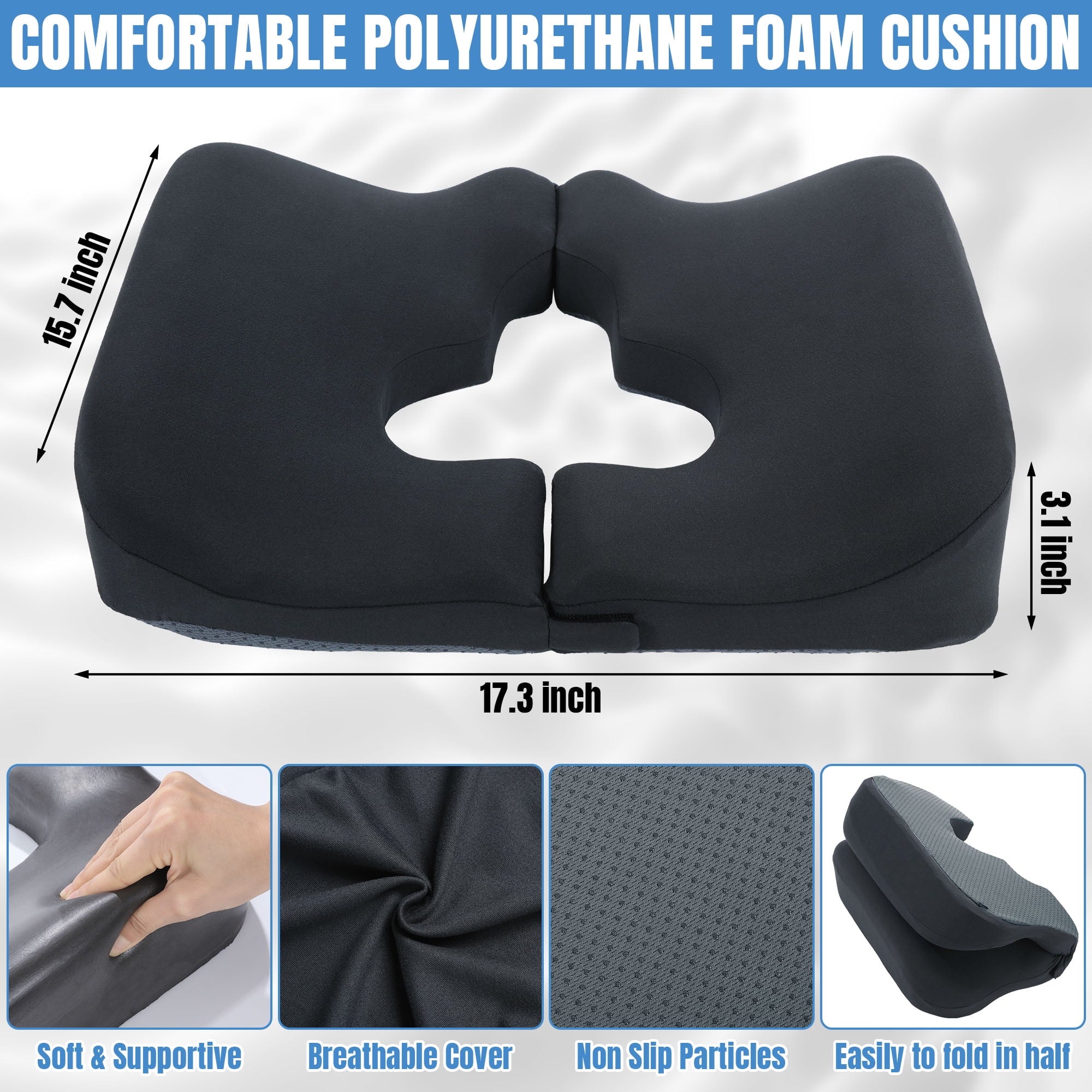 Ergonomic Memory Foam Memory Foam Bed Sore Cushions for Butt, Bedsore Pressure Relief Pillow for Sleeping and Sitting,Cushion for Bed Sores... - Orthopedic Shredded Foam Bed Pillow Set Detail
