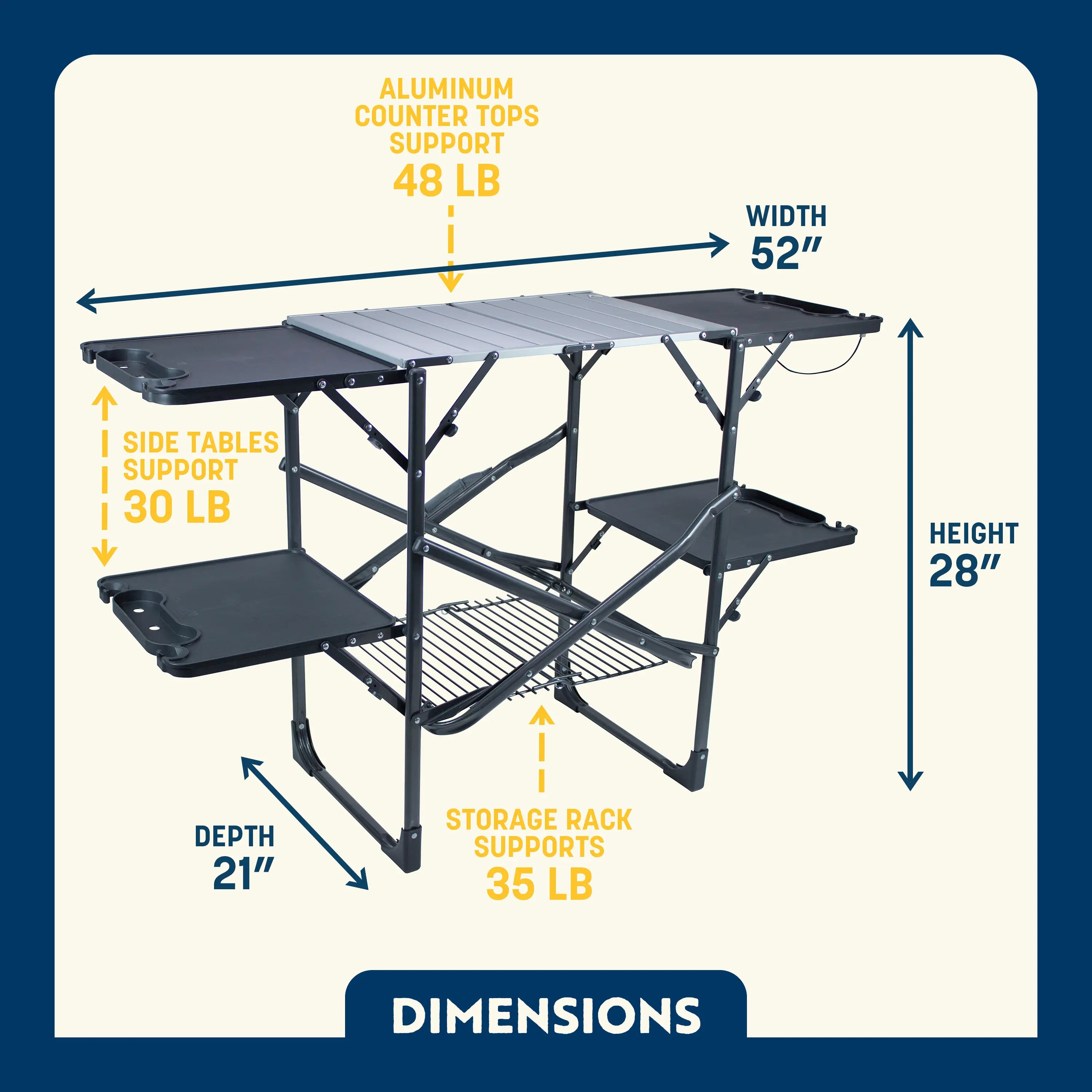 Stainless Steel BBQ Slim-Fold Cook Station - Choice 575 - Heavy-Duty Stainless Steel Camp Cooking Gear Detail