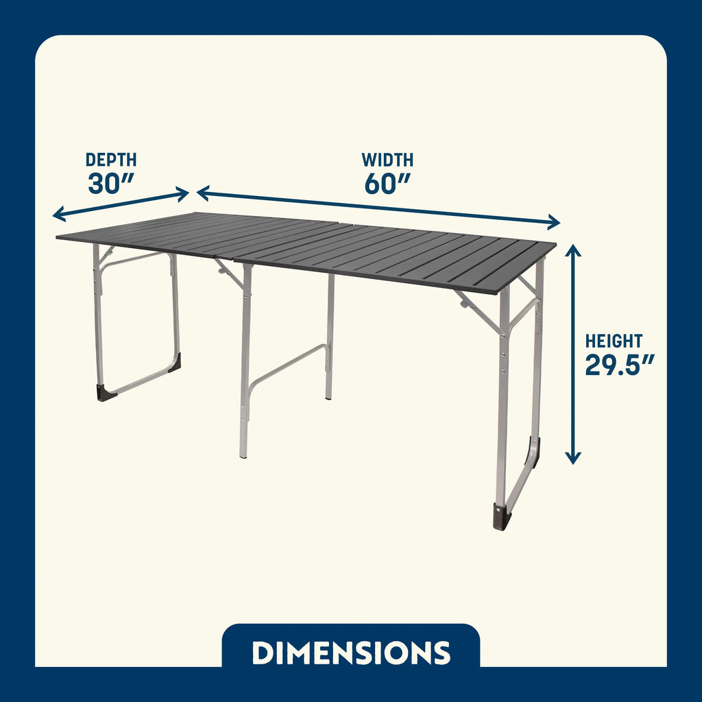 Multi-Functional Cook Slim-Fold Table XL - Choice 651 - Portable Camping Table with Heat-Resistant Countertop Detail