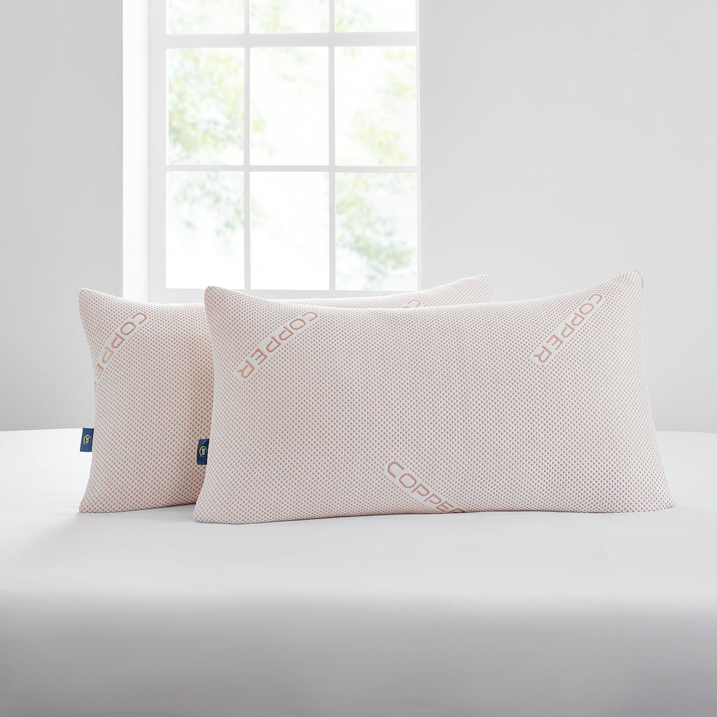 Ergonomic Memory Foam Copperloft King Bed Pillow, 2 Pack, Hypoallergenic - Ergonomic Memory Foam Pillow for Neck Pain Support Detail