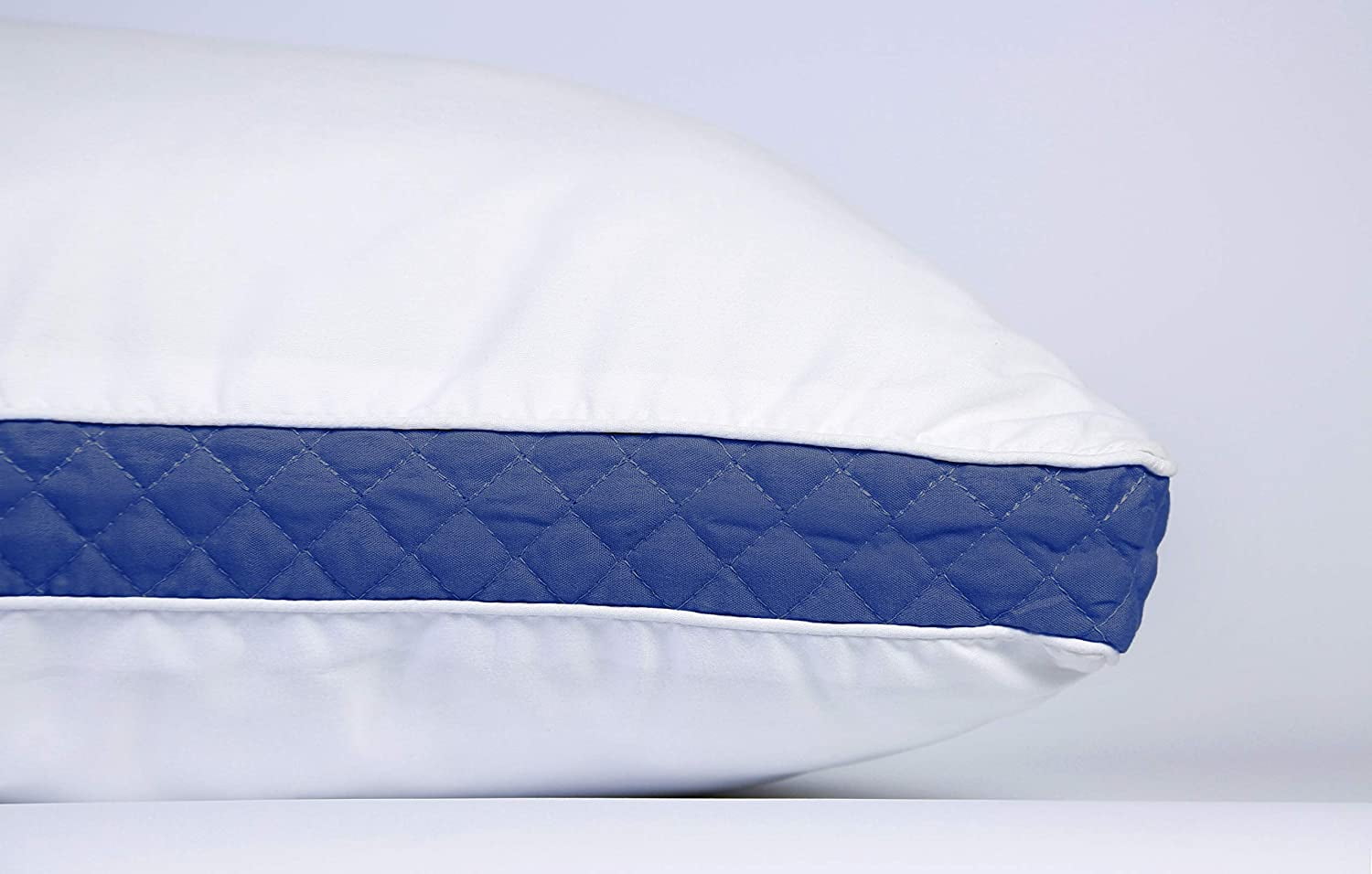 Orthopedic Support Gusseted Quilted Bed Pillows - Set of 2 Premium Bed Pillows for Side Sleepers and Back Sleepers - 2 Pack (King Size, Na - Hotel Quality Plush Sleeping Pillows Detail