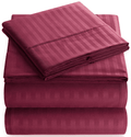 Wrinkle-Resistant Bedding Set with Flat Sheet, Fitted Bed Sheet & Pillowcases, Full Burgundy - Breathable Egyptian Cotton Flat & Fitted Sheets - Default Title