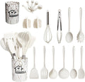 Premium Silicone Silicone Cooking Utensils Set - 446°F Heat Resistant Kitchen Utensils,Turner Tongs,Spatula,Spoon,Brush,Whisk,Kitchen ... - Premium Stainless Steel Cooking Utensil for Non-Stick Pots - Default Title