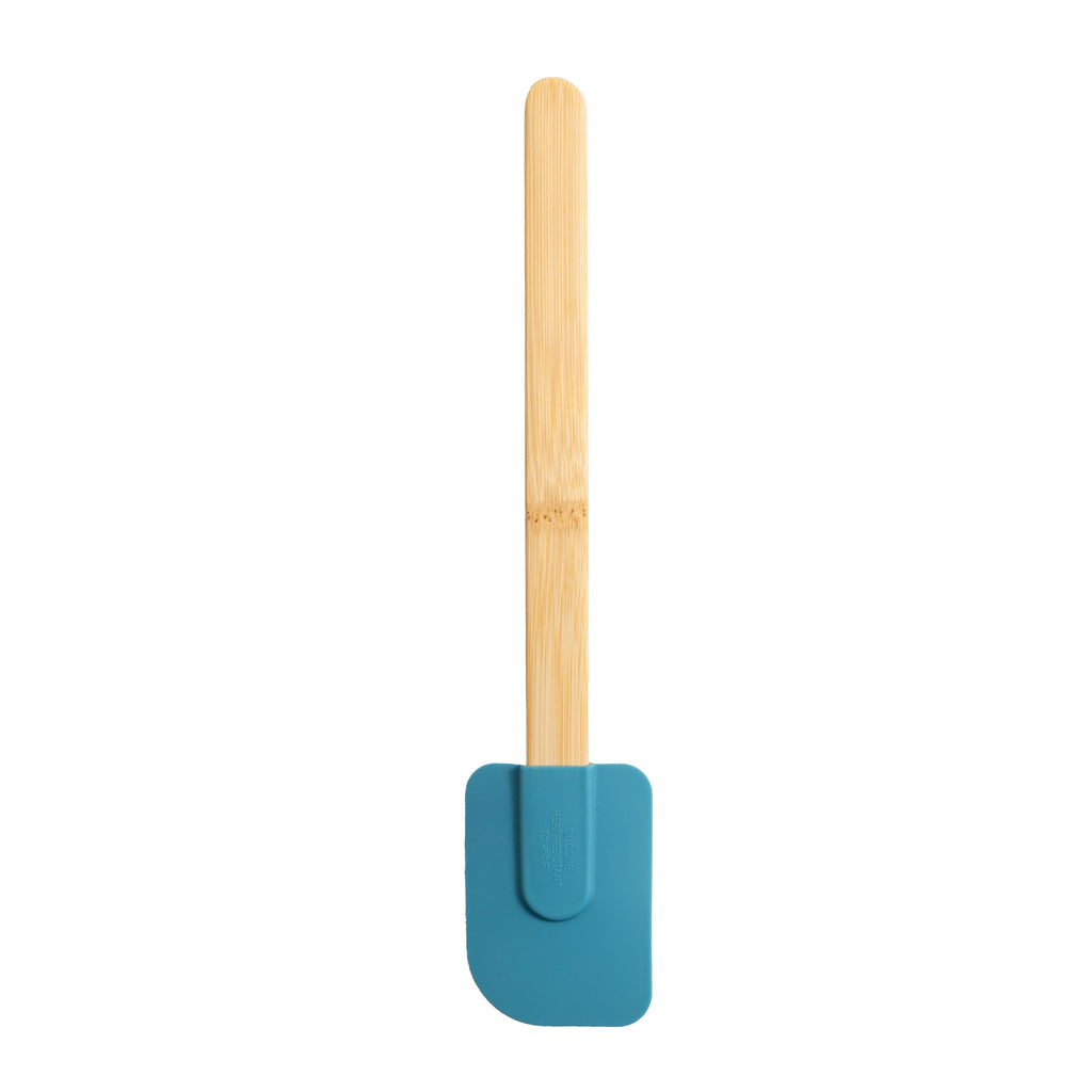 Premium Silicone Silicone Spatulas Set 4 with Bamboo Handles, Blue - Heat-Resistant Silicone Cooking Spatula Turner Detail