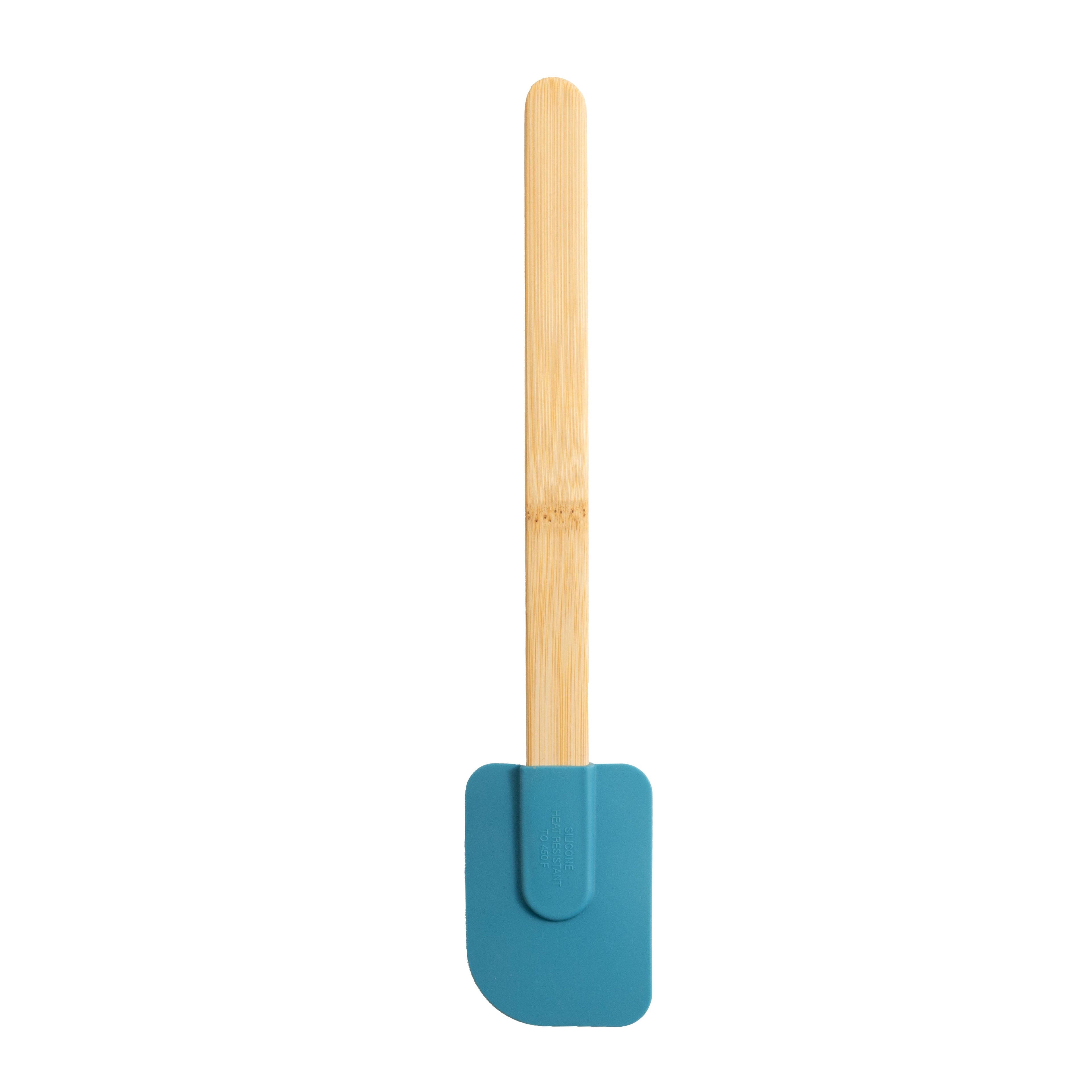Premium Silicone Silicone Spatulas Set 4 with Bamboo Handles, Blue - Heat-Resistant Silicone Cooking Spatula Turner Detail