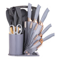 Ergonomic Cooking 19-Piece Silicone Kitchen Utensil & Knife Set - Heat-Resistant Cooking Tools Non-Stick Safe Gift for Mom or Wo... - Ergonomic Kitchen Tongs and Cooking Spoon Utensil - Default Title
