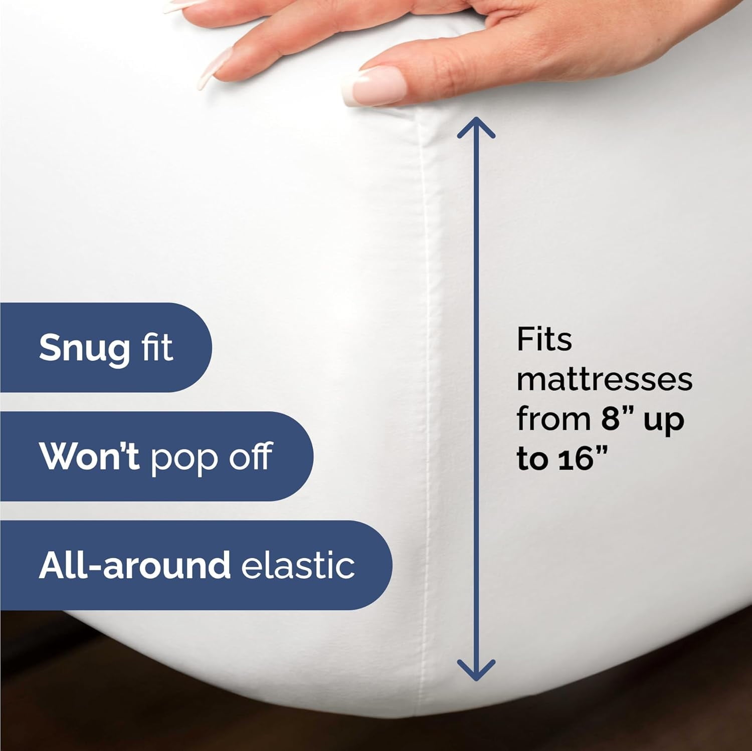 Wrinkle-Resistant 4-Piece Luxury Bamboo Cooling Sheet Set - Queen Size 100% Bamboo Derived Rayon Premium Bed Sheets, White - Luxury Bed Sheet Set with Deep Pockets Detail