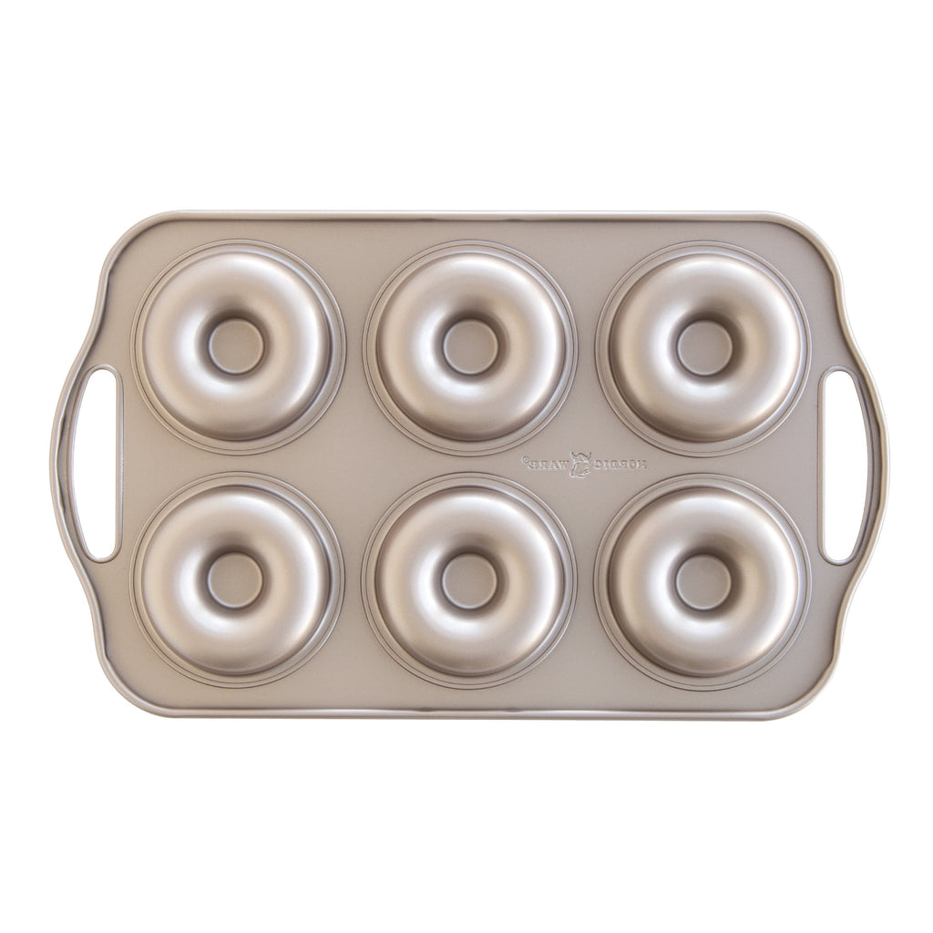 Innovative 6 Cavity Nonstick Steel Donut Pan - Premium Stainless Steel Garlic Presser & Peeler Detail