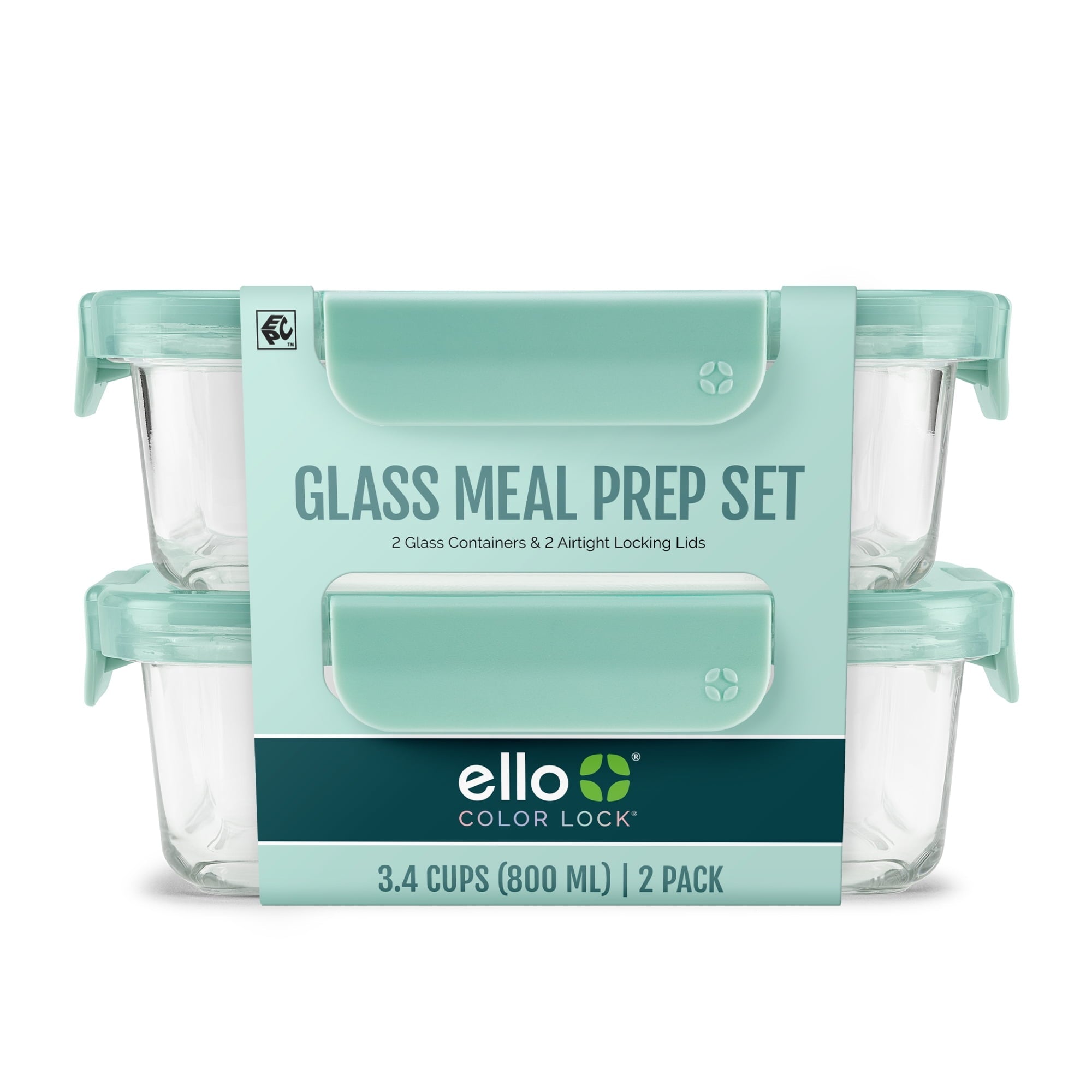 Playful Geometric 3.4 Cup 2 Pack Glass Meal Prep Containers with Locking Lids - Playful Star & Heart Shaped Geometric NeeDoh Detail