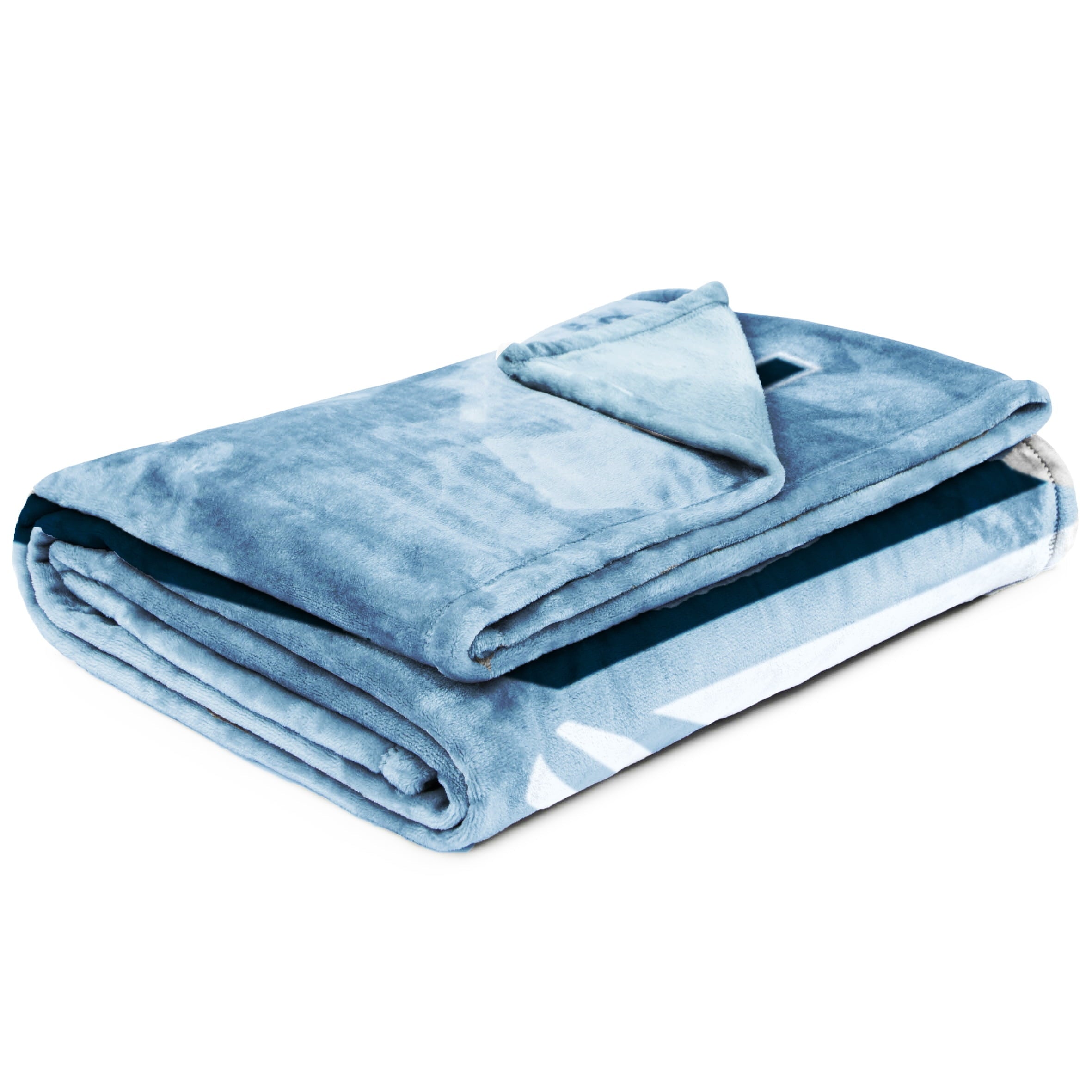 Decorative Knitted Silk Touch Kids Throw Blanket, 62" x 90", Blue, Polyester - Cozy Fleece Throw Blanket for Couch & Bed Detail