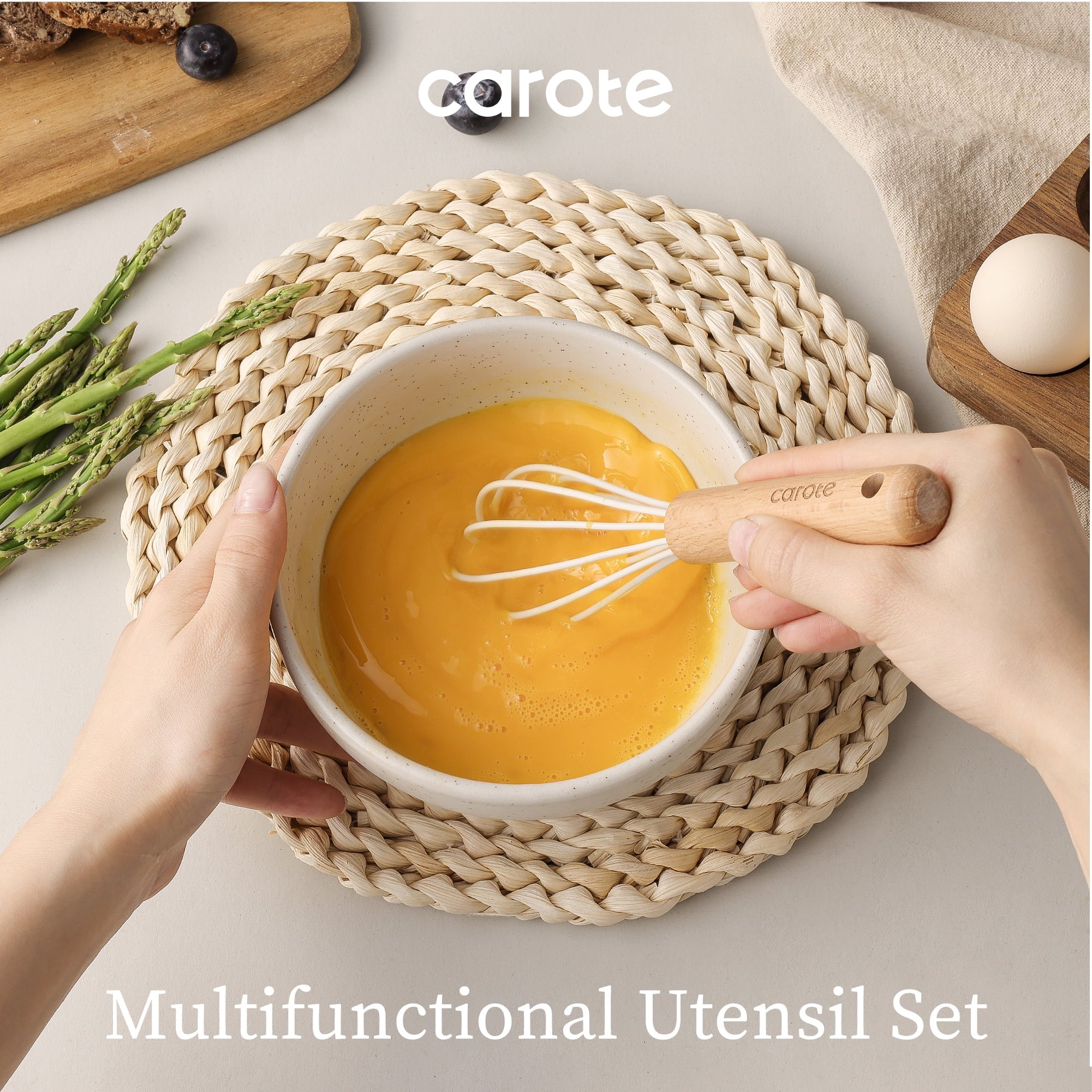 Chef-Quality 17-Piece Silicone and Wood Cooking Utensil Set, Heat-Resistant, Safe for Nonstick Cookware - Multi-Purpose Hand Tool for Daily Meal Prep Detail