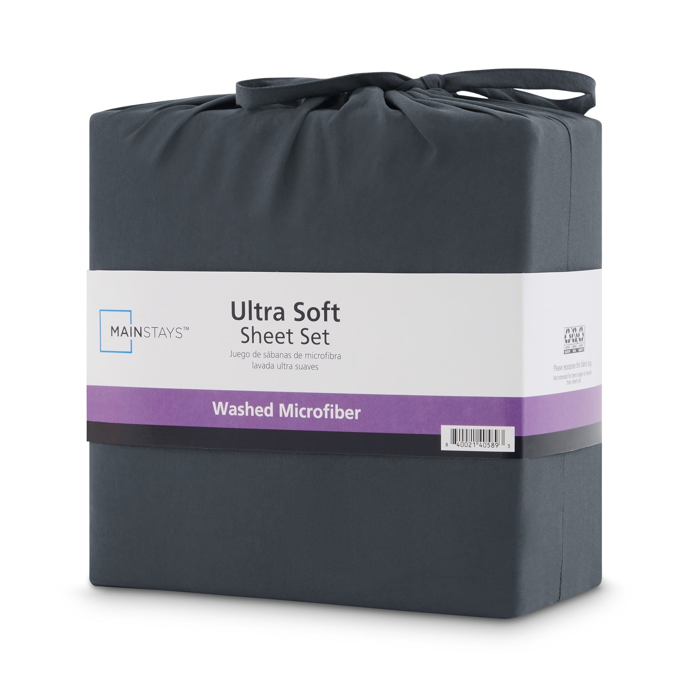 Ultra-Soft Microfiber Bed Sheet Set, Grey Stone, Full, 4 Pieces - Luxury Bed Sheet Set with Deep Pockets Detail