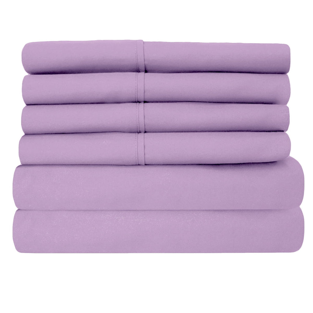 Breathable Luxury Super-Soft 1600 Series Double-Brushed 3 Pcs Bed Sheets Set (Twin, Lilac) - Luxury Bed Sheet Set with Deep Pockets Detail