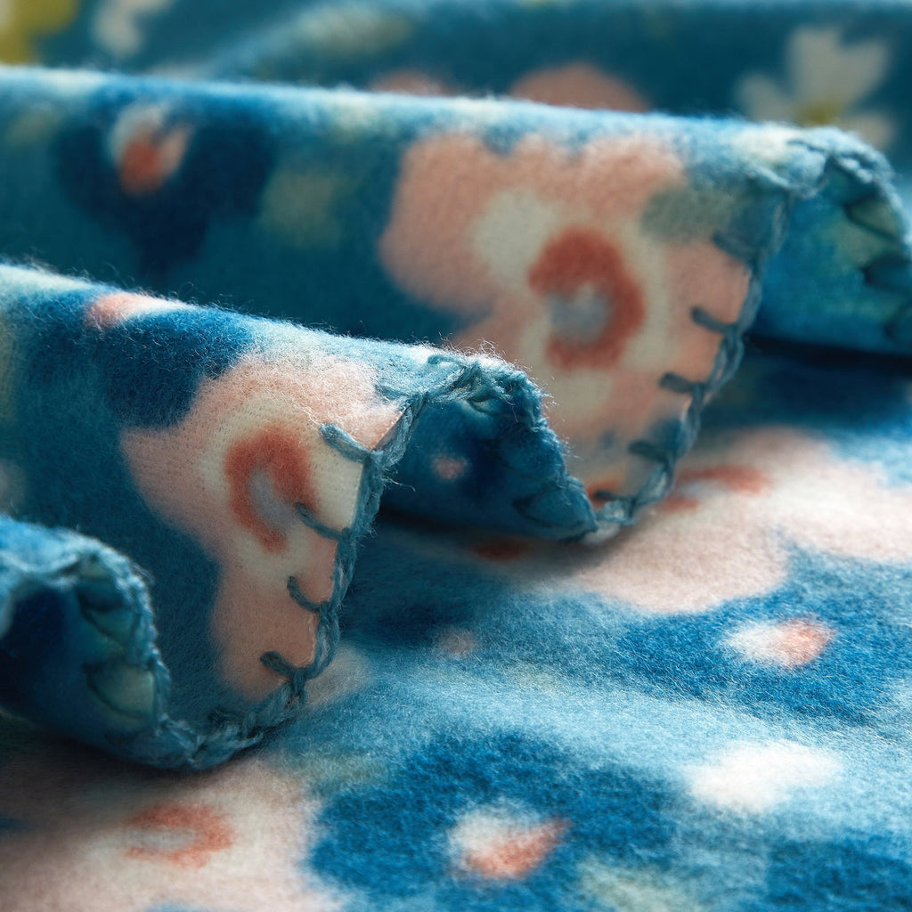 Super Soft Flannel Cozy Fleece Throw Blanket Delightful Floral 50" x 60", All Ages - Luxury Knitted Decorative Throw Blanket with Fringes Detail