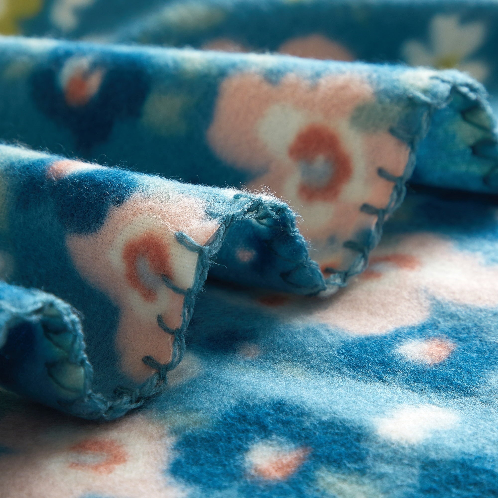 Super Soft Flannel Cozy Fleece Throw Blanket Delightful Floral 50" x 60", All Ages - Luxury Knitted Decorative Throw Blanket with Fringes Detail