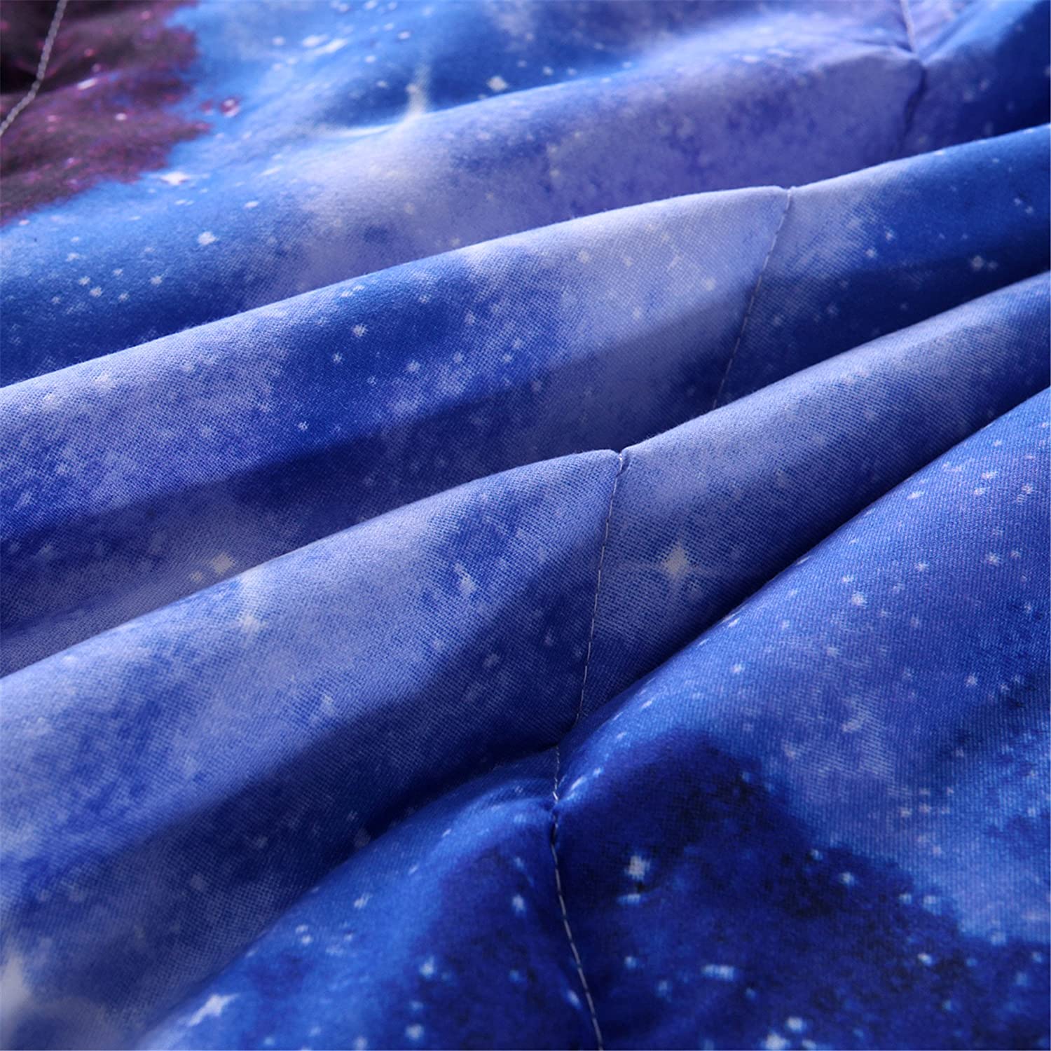 Fluffy Down Alternative Galaxy Bedding Sets Outer Space Comforter 3D Printed Space Quilt Set Full Size for Kids Blue - Cloud-Like Soft Lightweight Bed Comforter Detail