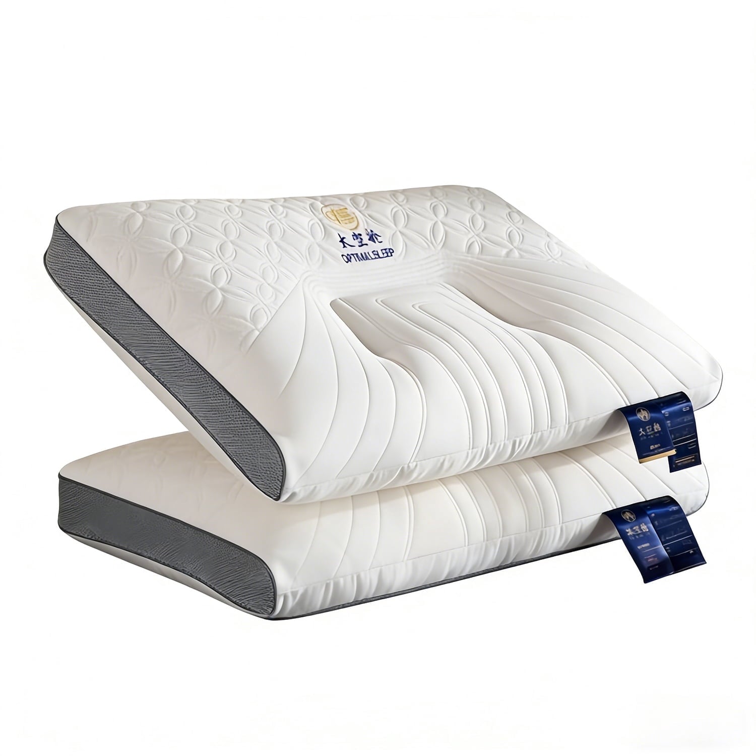 Fluffy Shredded 2-Pack Space Capsule Bed Pillow (29.13" x 18.9") - Plush and Supportive - Ergonomic Memory Foam Pillow for Neck Pain Support - Default Title