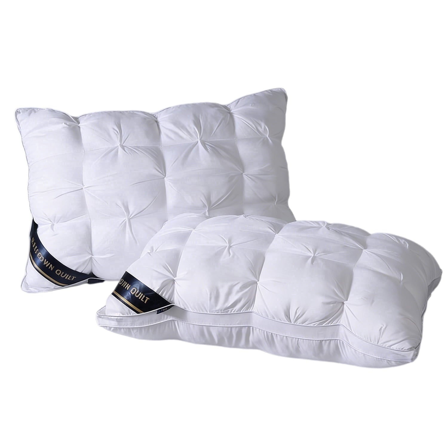 Hotel Collection 2-Pack White Twisted Bed Pillows (20" x 16.5") - Soft Plush Down Alternative, Breathable and Hypoallergenic, Standard... - Ergonomic Memory Foam Pillow for Neck Pain Support - Default Title