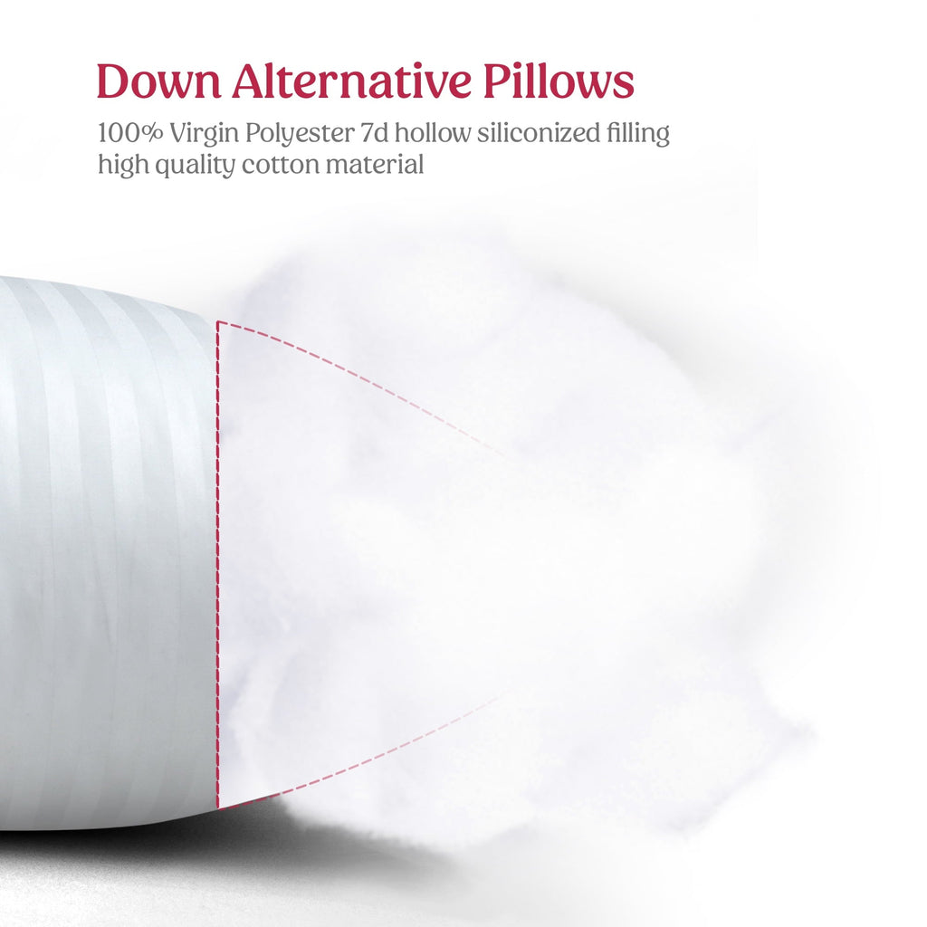 Fluffy Shredded King Bed Pillows Set of 2- Comfortable Breathable Bed Pillows for Sleeping (White, 20x36) - Hotel Quality Plush Sleeping Pillows Detail