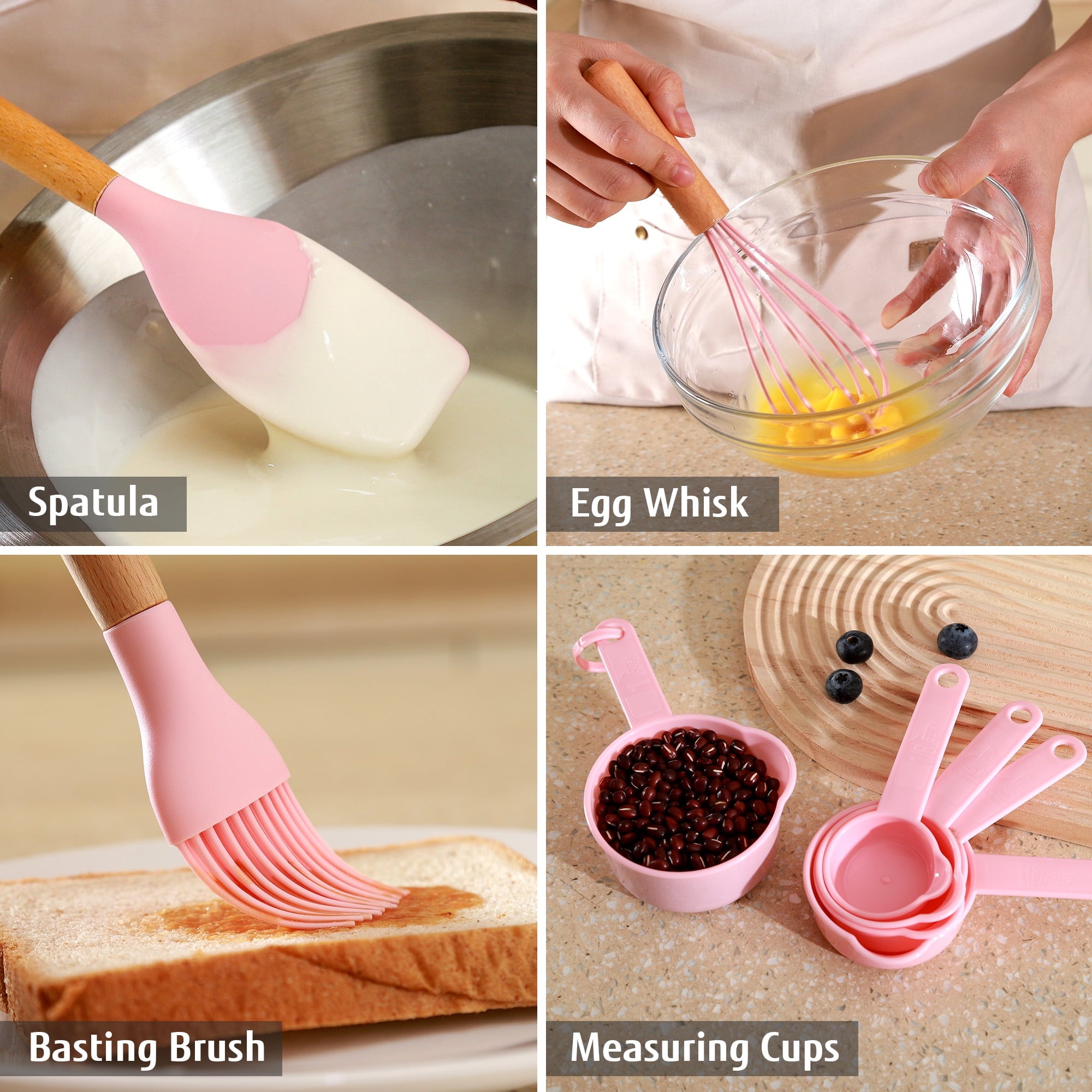 Non-Stick Safe 32 PCS Silicone Cooking Utensils Set, 446°F Heat Resistant for Nonstick Cookware - Durable Turner & Ladle Utensil Set for Home Chefs Detail