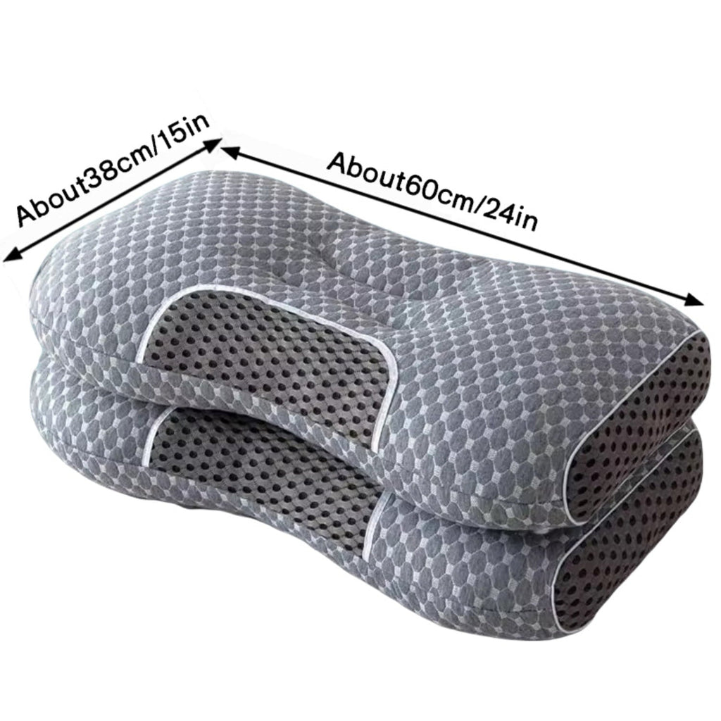 Fluffy Shredded 2-Piece Set - 24"x15" Gray Bed for Back, Side, Stomach Sleepers - Hotel Quality Plush Sleeping Pillows Detail