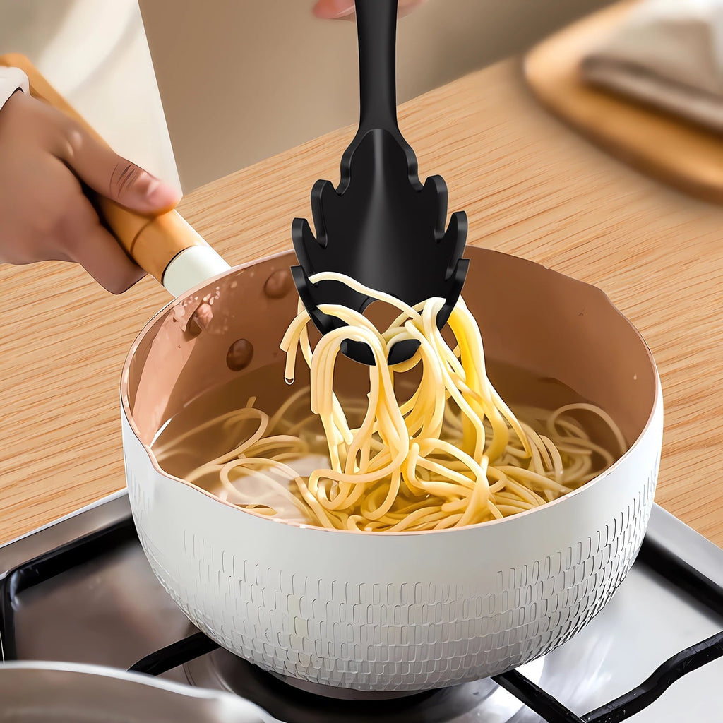 Ergonomic Manual Silicone Cooking Utensils Set - 446°F Heat Resistant Kitchen Utensils,Turner Tongs,Spatula,Spoon,Brush,Whisk,Ki... - Premium Stainless Steel Garlic Presser & Peeler Detail