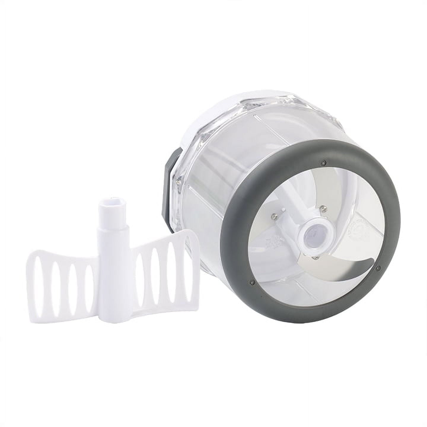 Time-Saving 1qt Quick Pull Chopper, BPA free , SS Blades, Food Contact Safe Material , White & Grey, Weight 320g - Multi-Functional Manual Food Chopper & Slicer Detail