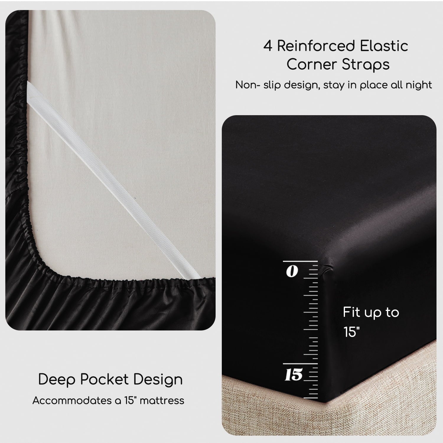 Ultra-Soft Set Queen 4 Pcs, Silky Elegant Luxurious Queen Size Bed s, with Flat , Deep Pocket Fitted for Mattress and Matching P... - Premium Ultra-Soft Pillowcase Pair for Sleeping Detail