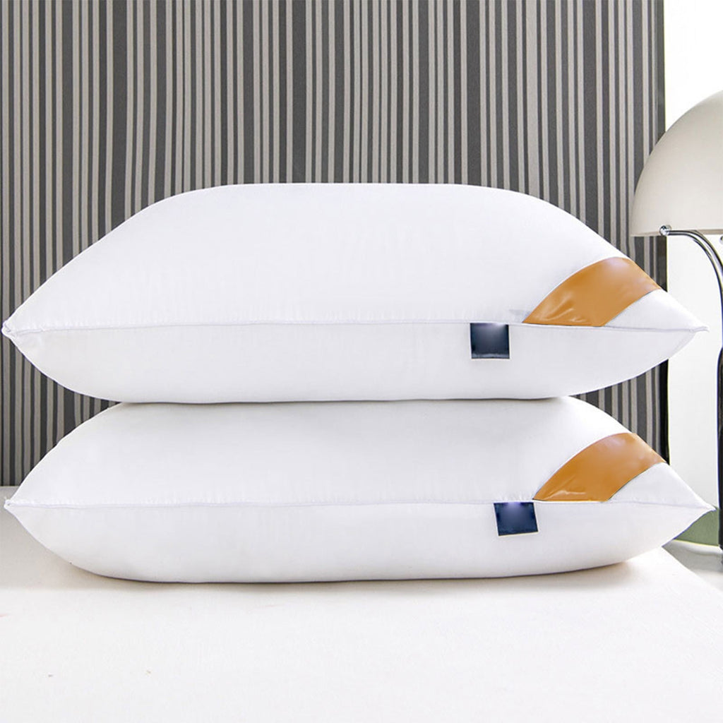 Ergonomic Memory Foam Pillows Set of 2 - White Pillows 2 Pack Hotel Quality Bed Pillows for Sleeping Soft and Supportive Pillows for Side, ... - Decorative Throw Pillow Cushion for Sofa & Bed Detail