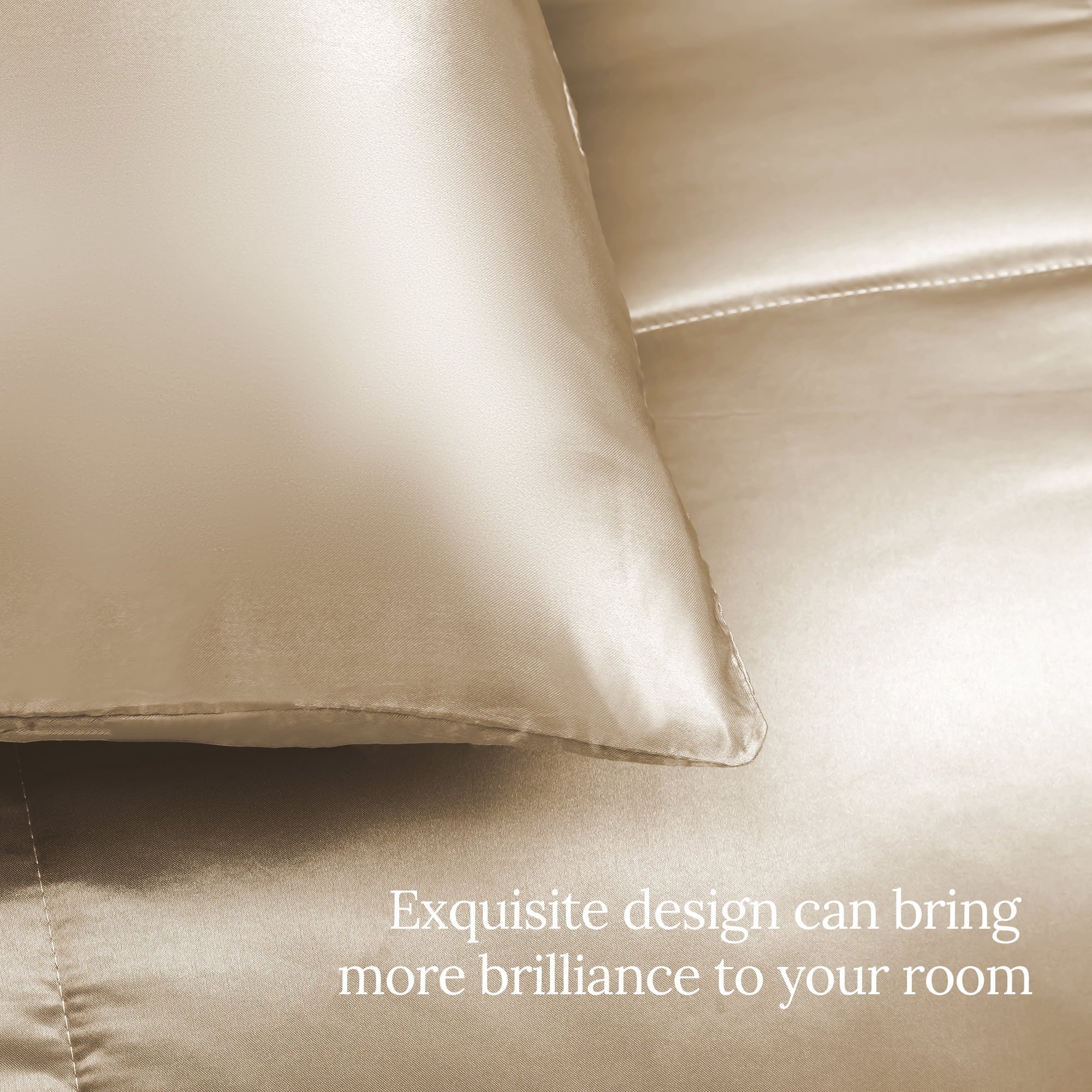 Fluffy Down Alternative 3-Piece Reversible Silky Soft King Size Comforter Bedding Set, Luxurious Satin Comforters with 2 Satin Pillowcases, L... - All-Season Down Alternative Comforter Insert Detail