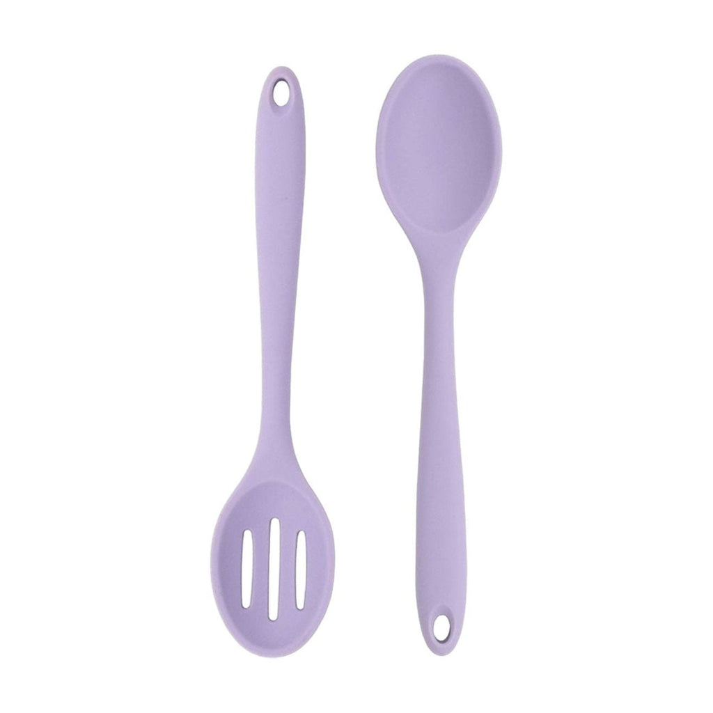 Non-Stick Safe Silicone Slotted Spoon, High Heat Resistant Silicone Cooking Spoon, 2Pcs Nonstick Silicone Mixing Spoon, Durable Kitc... - Durable Turner & Ladle Utensil Set for Home Chefs Detail