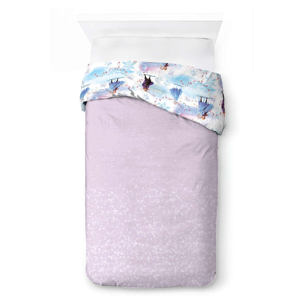 Luxurious Quilted Frozen Winter Frost Adventures 2-Piece Twin/Full Reversible Comforter Set, Polyester Microfiber, Blue & Purple - All-Season Down Alternative Comforter Insert Detail