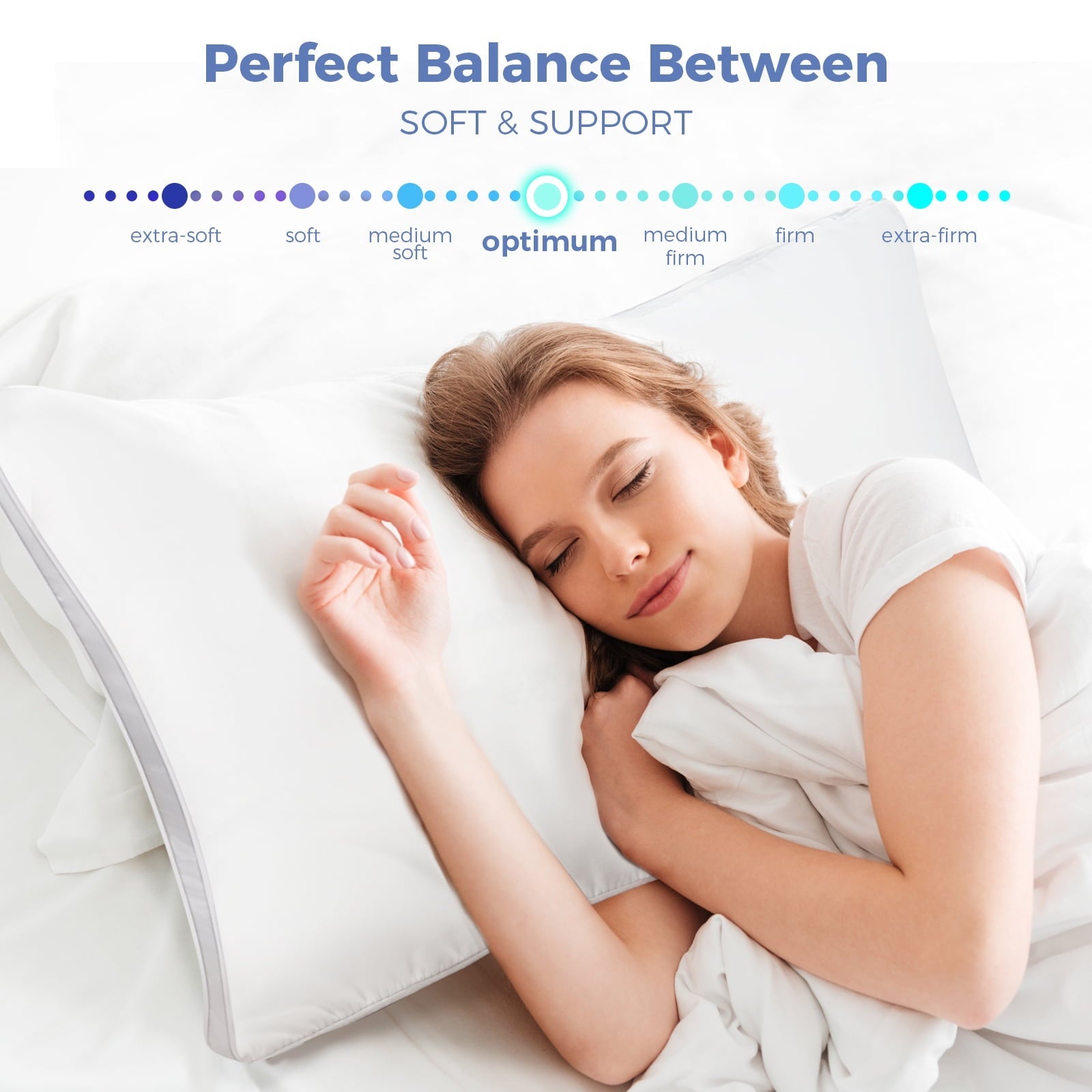 Hotel Collection Bed Pillows King Size Set of 2, Luxury Hotel Quality,Fluffy and Supportive Gusseted Bed Pillows for Side, Back, or St... - Decorative Throw Pillow Cushion for Sofa & Bed Detail