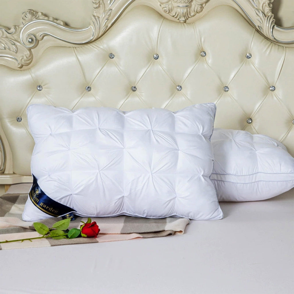 Orthopedic Support Goose Down Pillow and Feather Pillows for Neck/Back/Side Sleepers, Premium Soft Down Fill Standard Size Pillow for Sl... - Orthopedic Shredded Foam Bed Pillow Set Detail