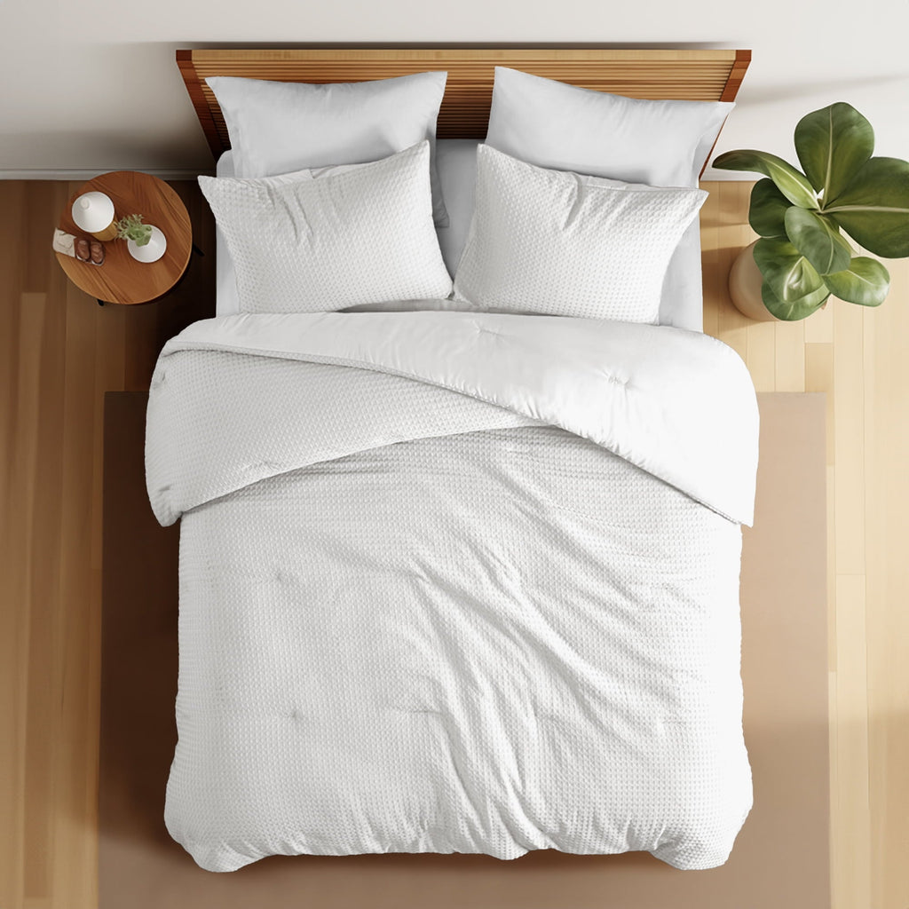 All-Season Comforter Sets Twin/Twin-XL, 2 Piece Soft Bedding Sets, Off-White Comforter Bed Set with Pillow Shams - Luxurious Quilted Duvet Cover Set Detail