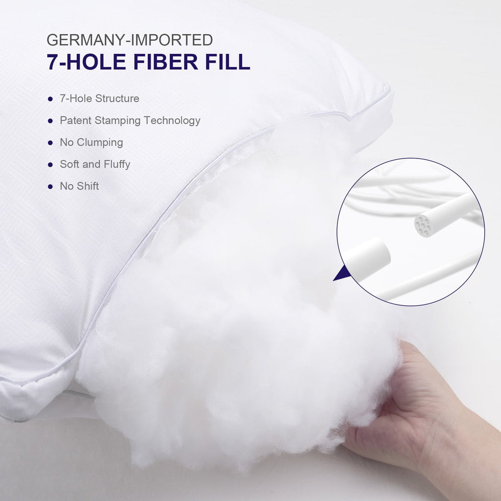 Fluffy Shredded Bed Pillows 2 Pack Down Alternative Pillows for Bed Queen Size Set of 2 Soft Hotel Collection Gusseted Cooling Pillow... - Decorative Throw Pillow Cushion for Sofa & Bed Detail