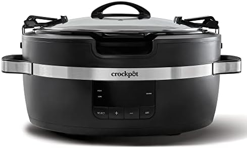 Large Capacity Crock-Pot Thermoshield 6 Quart Slow Cooker with Carry Handles S12S - Digital Crock Pot Slow Cooker for Family Meals - Default Title