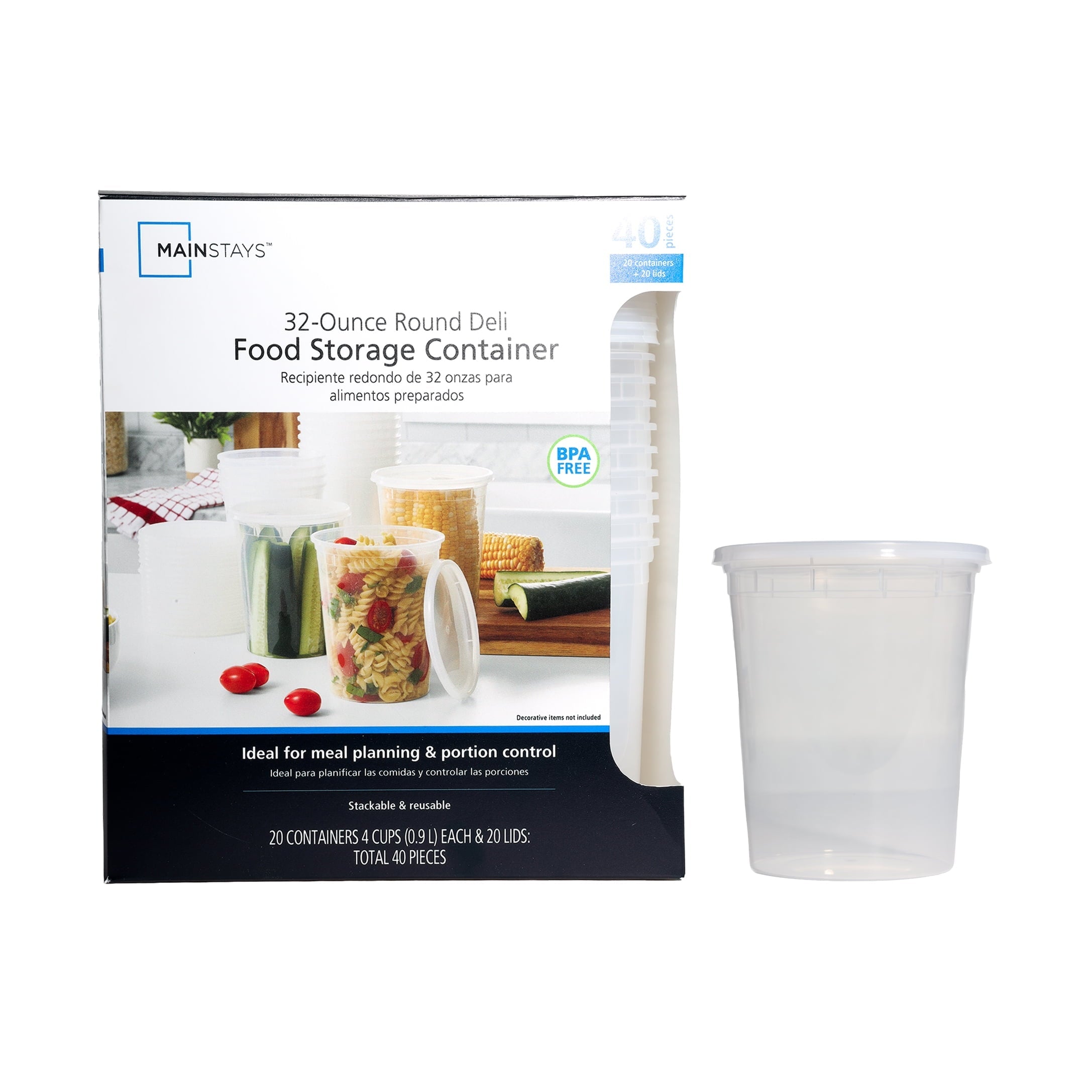 Fun Food Fidget 40 Piece 32oz Plastic Deli Container, Ideal Use for Meal Prep and Batch Cooking - Fun Food Fidget Cookie Squishable Toy - Default Title