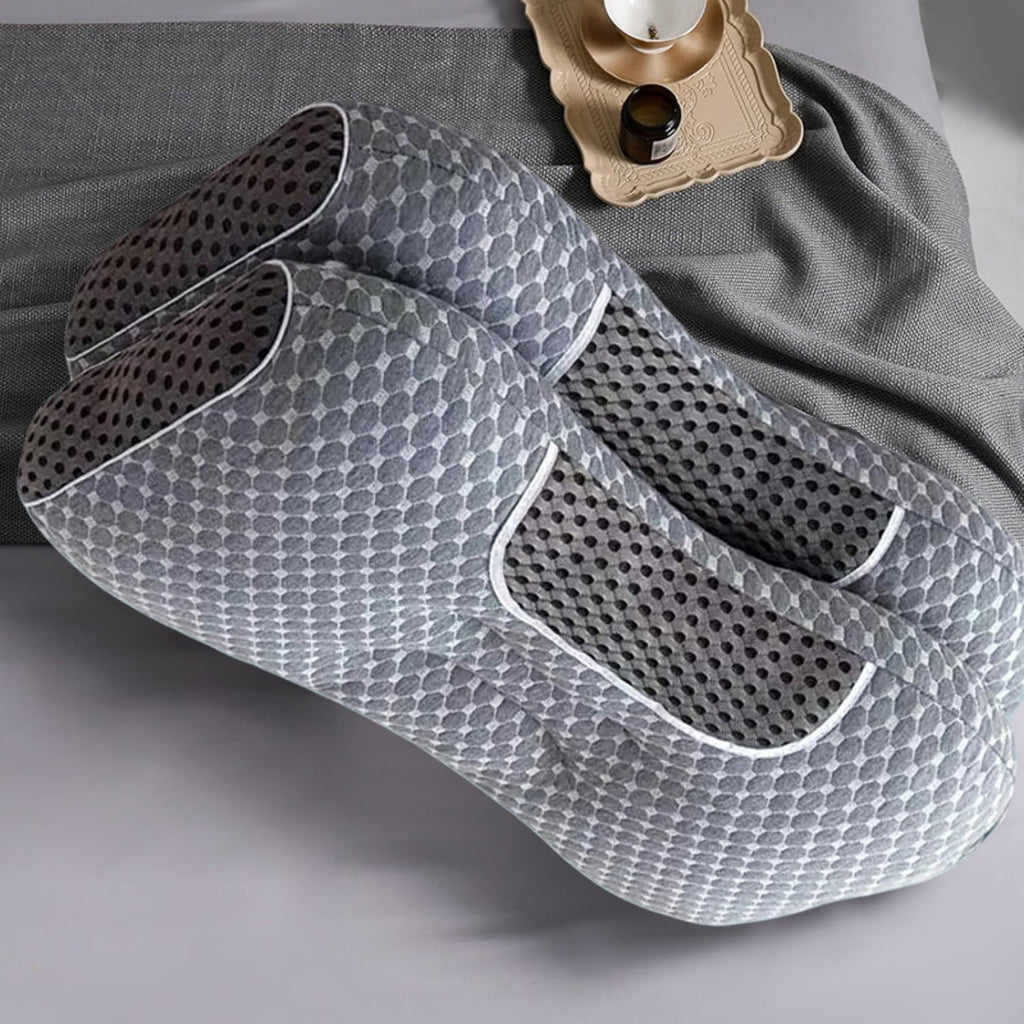 Fluffy Shredded 2-Piece Set - 24"x15" Gray Bed for Back, Side, Stomach Sleepers - Hotel Quality Plush Sleeping Pillows Detail