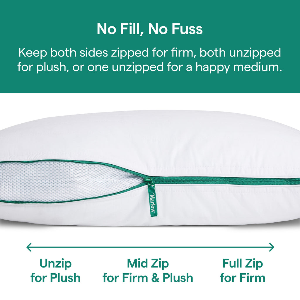 Orthopedic Support Marlow Adjustable Memory Foam Bed Pillow - Neck and Back Support For Side, Back and Stomach Sleepers - Standard/Queen... - Orthopedic Shredded Foam Bed Pillow Set Detail