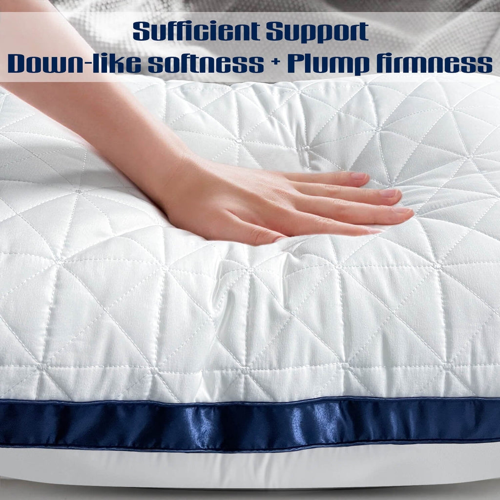Ergonomic Memory Foam King Size Pillows Set of 2 - Cooling Hotel Luxury Bed Pillows for Sleeping 2 Pack, Supportive Breathable Down Alterna... - Hotel Quality Plush Sleeping Pillows Detail
