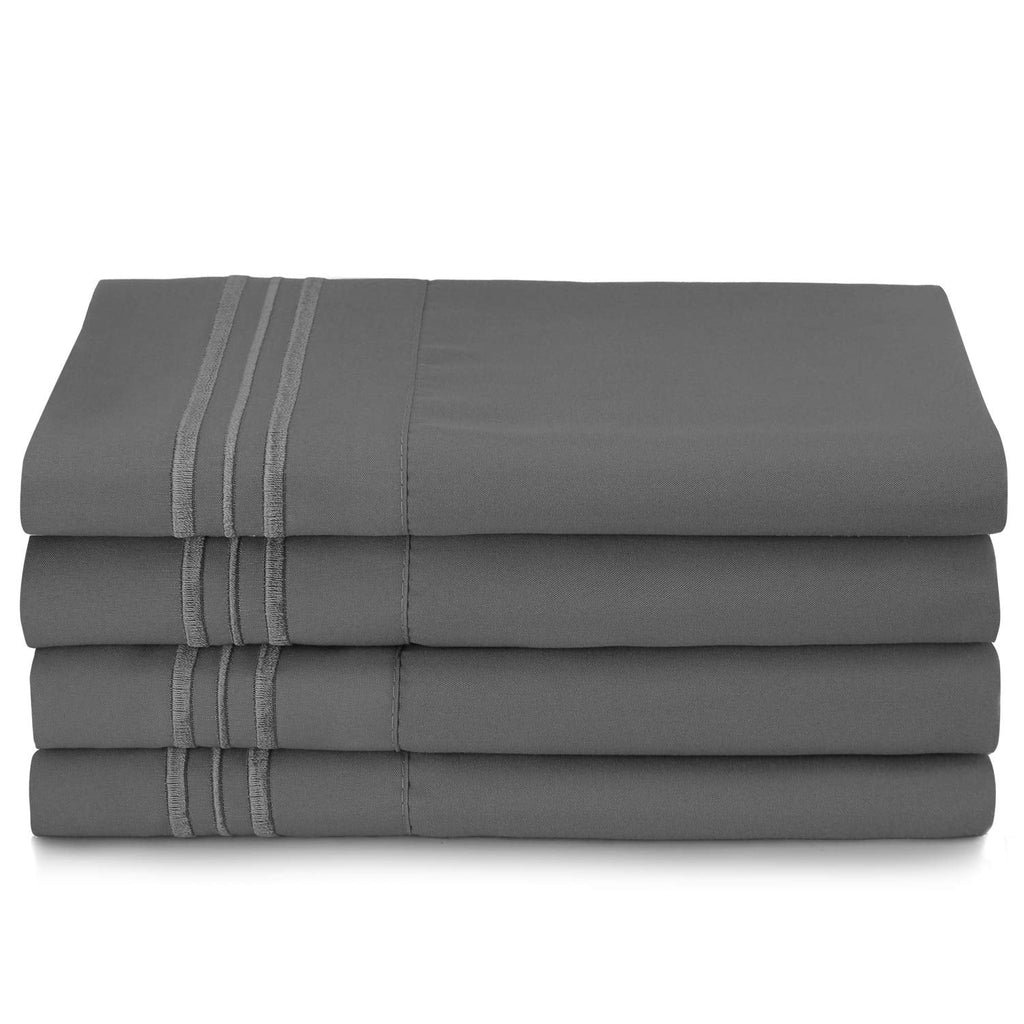 Cooling Sateen 6 Piece 1800 Collection Bed Sheet Set with Extra Pillowcases, Deep Pockets Fitted Sheet, 100% Soft Microfiber, Hypoal... - Luxury Bed Sheet Set with Deep Pockets Detail