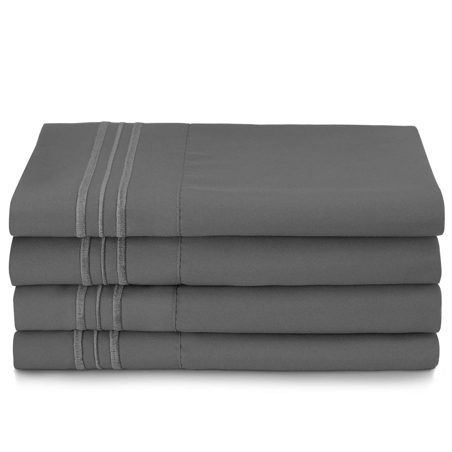 Cooling Sateen 6 Piece 1800 Collection Bed Sheet Set with Extra Pillowcases, Deep Pockets Fitted Sheet, 100% Soft Microfiber, Hypoal... - Luxury Bed Sheet Set with Deep Pockets Detail