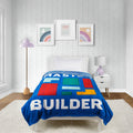 Reversible Sherpa Master Builder Kids Blue Silk Touch Throw Blanket 62" x 90" Ultra-Soft and Cozy - Luxury Knitted Decorative Throw Blanket with Fringes - Default Title