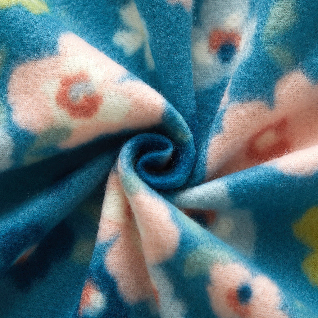 Super Soft Flannel Cozy Fleece Throw Blanket Delightful Floral 50" x 60", All Ages - Luxury Knitted Decorative Throw Blanket with Fringes Detail