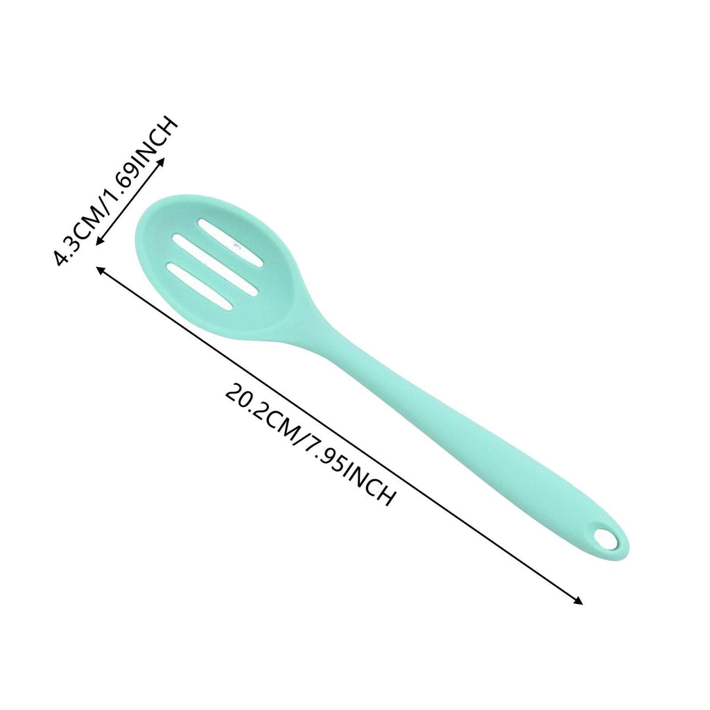 Non-Stick Safe Silicone Slotted Spoon, High Heat Resistant Silicone Cooking Spoon, 2Pcs Nonstick Silicone Mixing Spoon, Durable Kitc... - Durable Turner & Ladle Utensil Set for Home Chefs Detail