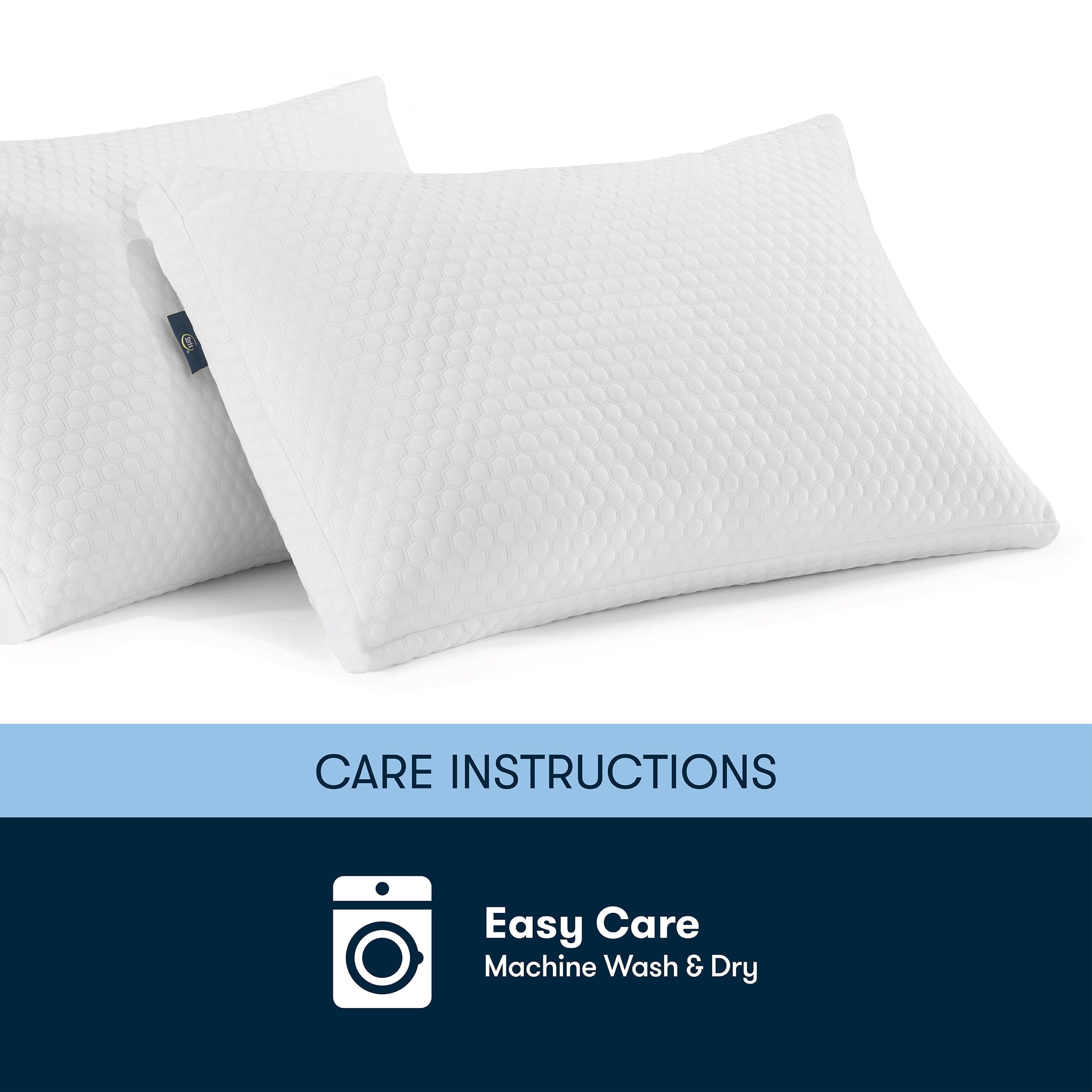 Hotel Collection Sleep Chill Standard/Queen Bed Pillow, Hypoallergenic Fill - Ergonomic Memory Foam Pillow for Neck Pain Support Detail