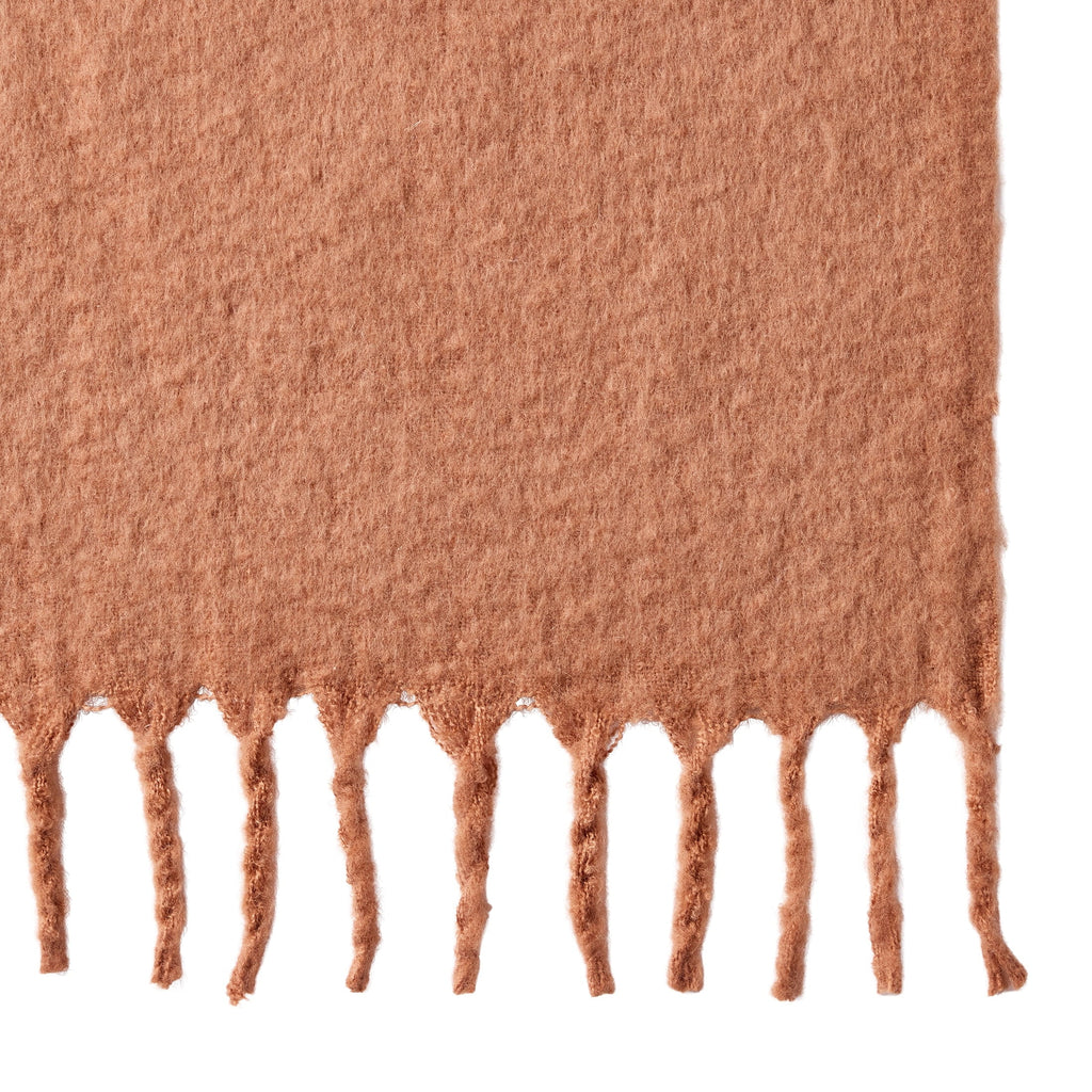 Super Soft Flannel Faux Mohair Cozy Couch Throw Blanket Terracotta Clay, 50x72" - Lightweight Plush Warm Blanket for All Seasons Detail
