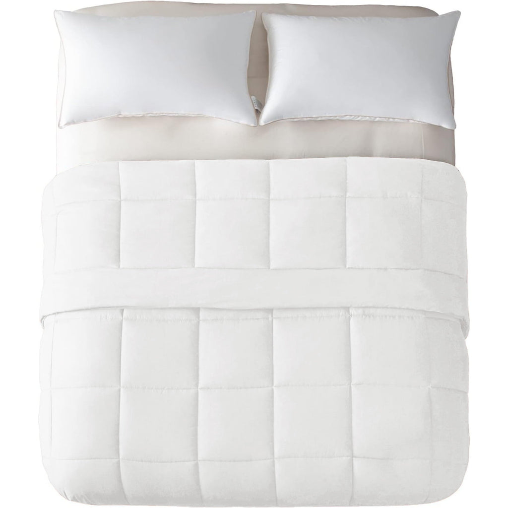 Luxurious Quilted Queen Comforter Set White, 3-Piece Solid Comforter Duvet Insert with Corner Tabs, Lightweight Bedding Down Alternativ... - Hypoallergenic Ultra-Fluffy Quilt for Winter Detail